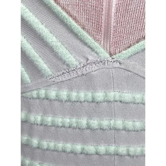 Alexis Marce Off the Shoulder Knit Mint Green Striped Maxi Dress Size Large - Picture 9 of 11